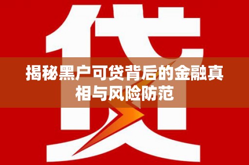 石拐揭秘黑户可贷背后的金融真相与风险防范