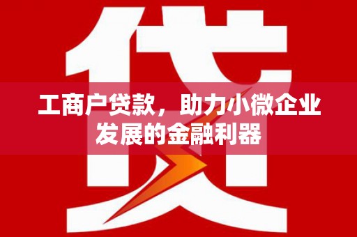 交口工商户贷款，助力小微企业发展的金融利器