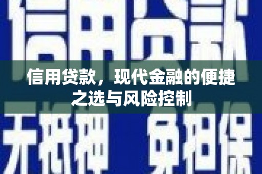 合浦信用贷款，现代金融的便捷之选与风险控制