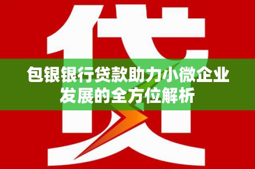铁山包银银行贷款助力小微企业发展的全方位解析 铁山包银银行贷款助力小微企业发展的全方位解析