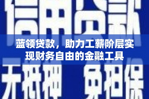 青阳蓝领贷款，助力工薪阶层实现财务自由的金融工具