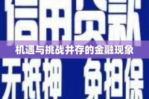 巩留机遇与挑战并存的金融现象